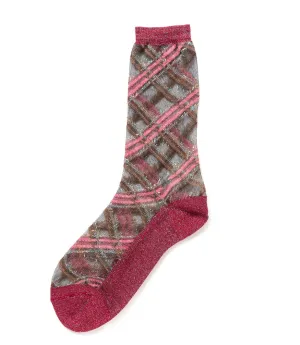 Alto Milano Pave Bordeaux Plaid Socks