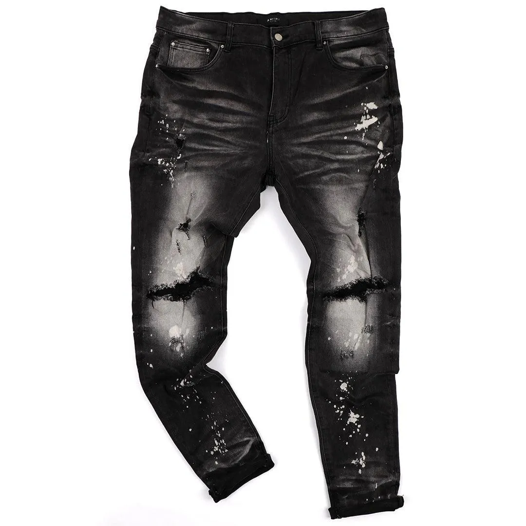 Ami High Quality Ripped Jeans- Black