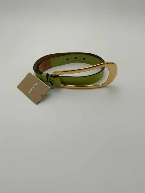 Angelina Crocodile Embossed Leather Belt