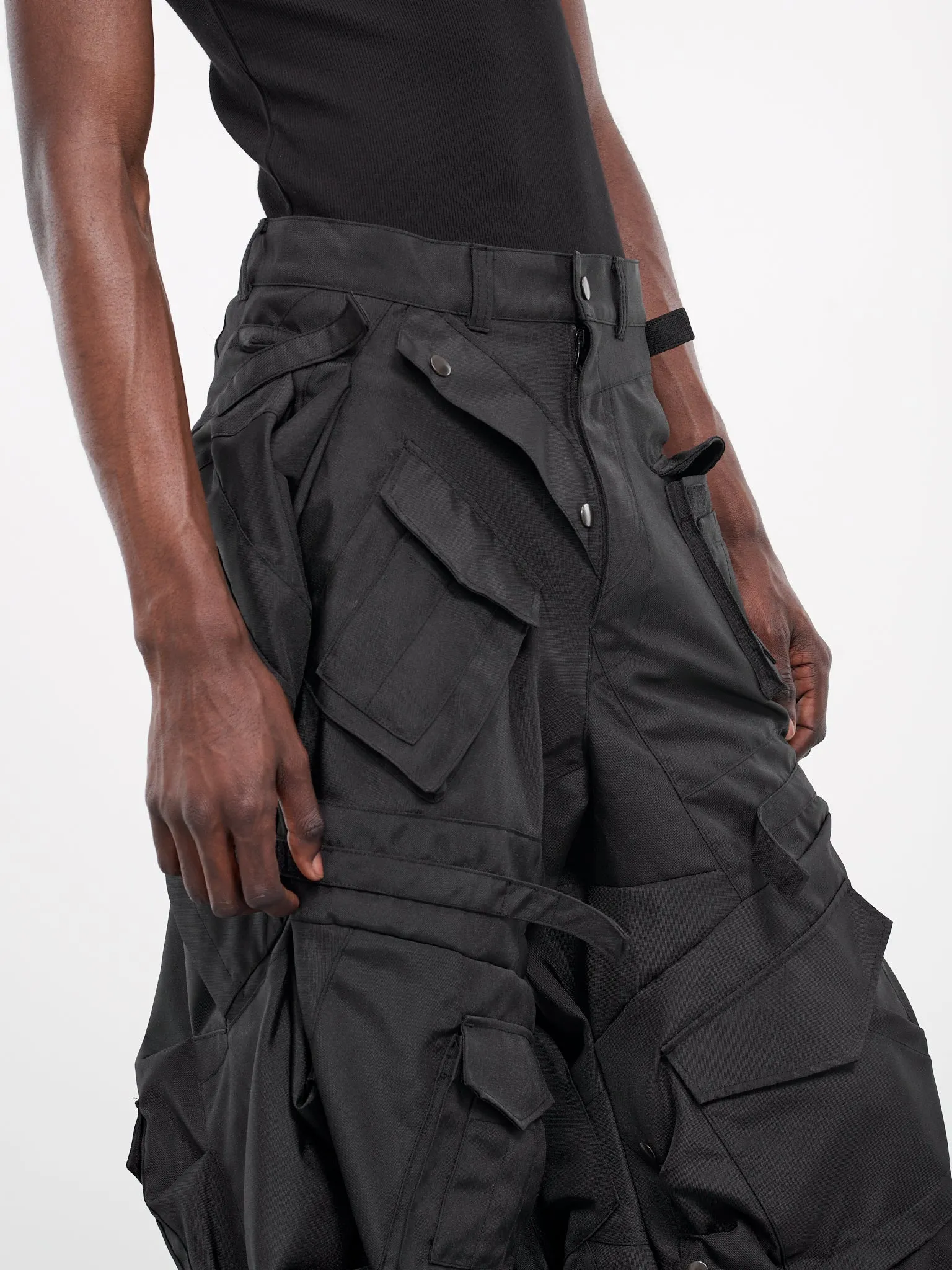 Asymmetric Cargo Pants (WM-P003-051-BLACK)