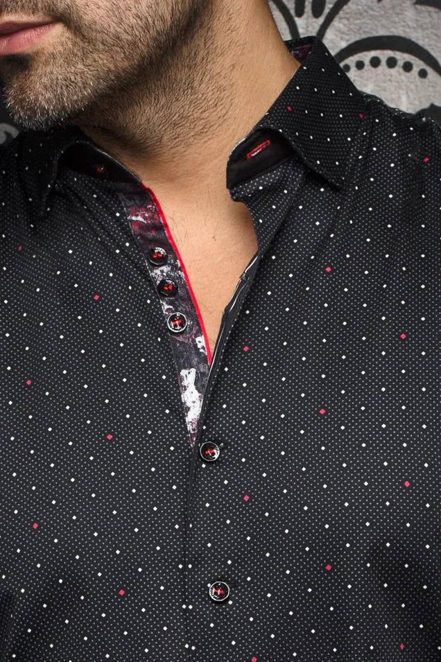 Au Noir Shirt | LANZANI, Black Red