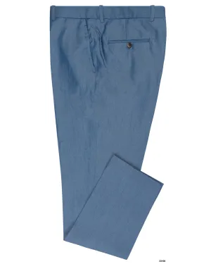 Blue Plain Cotton Pants