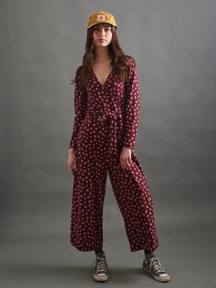 Burgundy Bouquet Rita Jumpsuit by Mata Traders