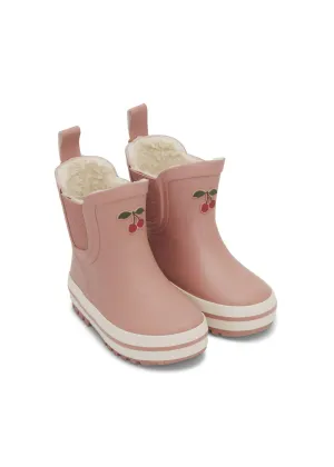 Cherry Fleece Lined Rain Boot