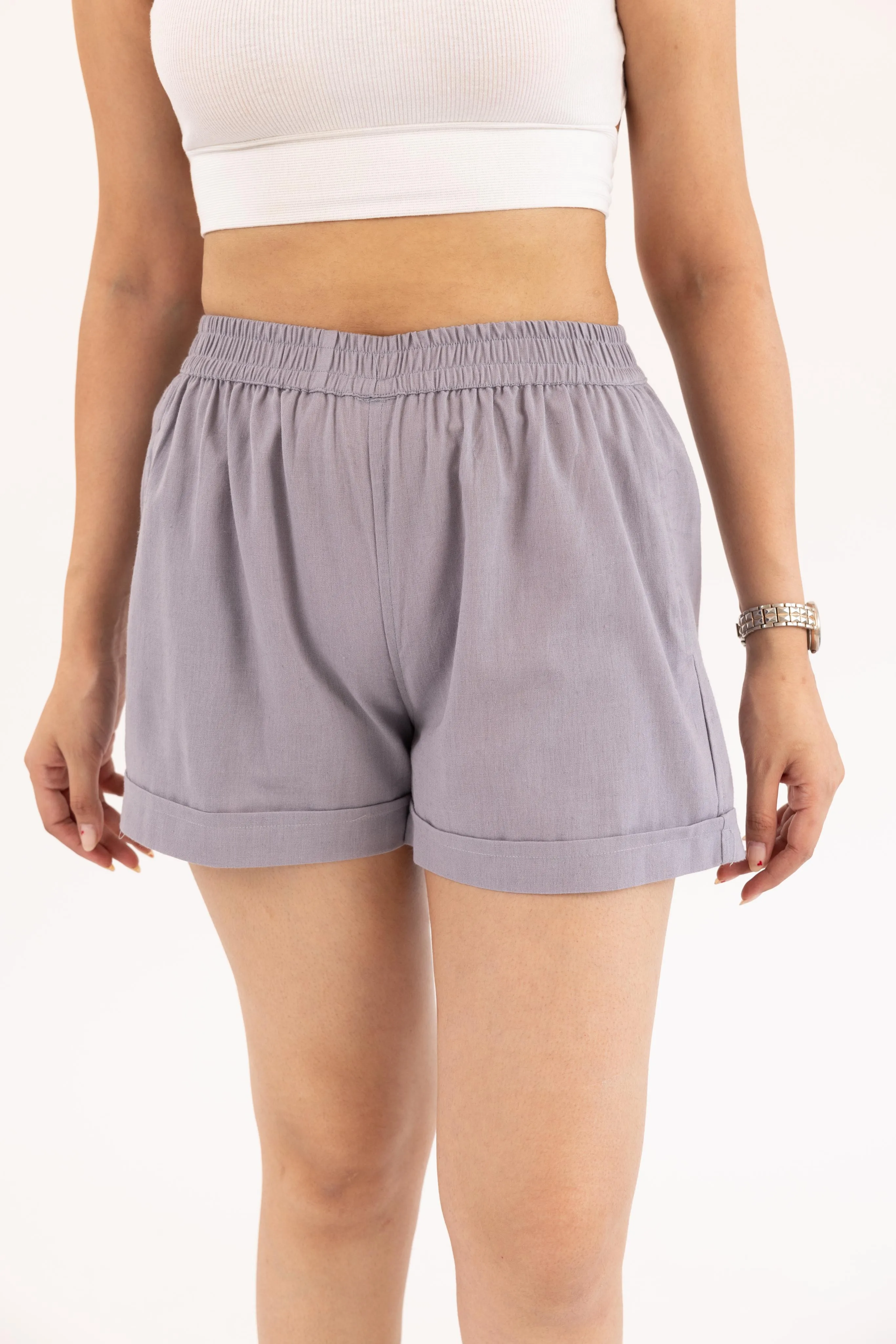 Dark Grey Women's Thigh-Length Shorts