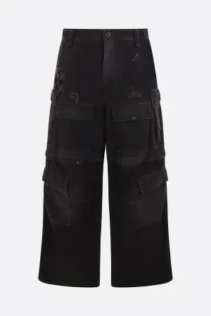 distressed cotton oversize cargo trousers