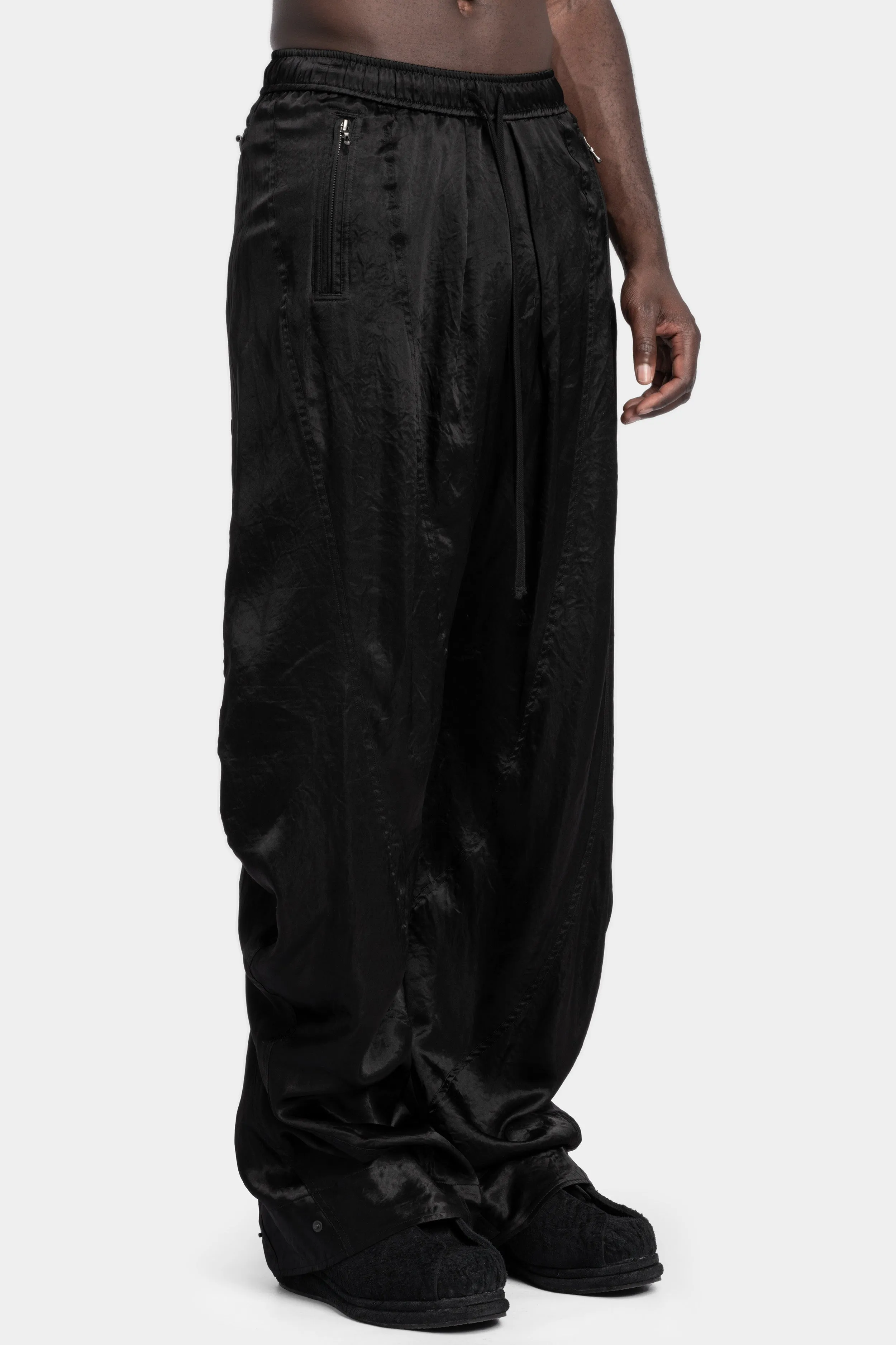 Drop crotch drawstring pants