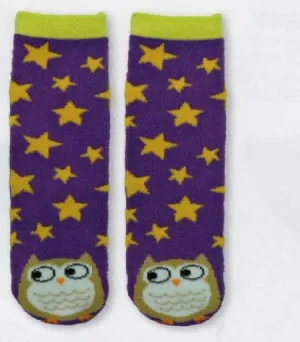 K Bell Kids Owl Tube Non Skid Slipper Sock