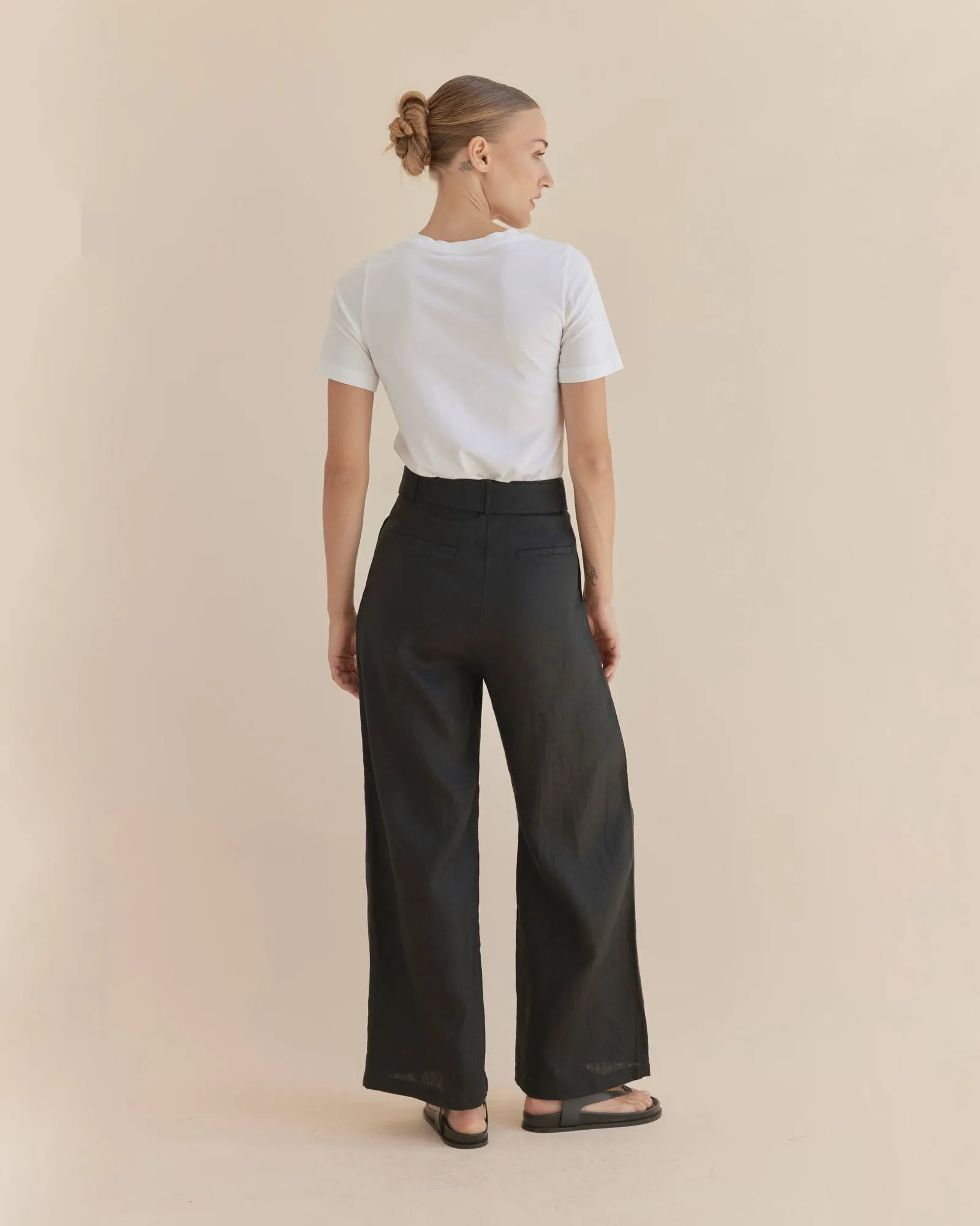 Katrina Linen Pant - Black