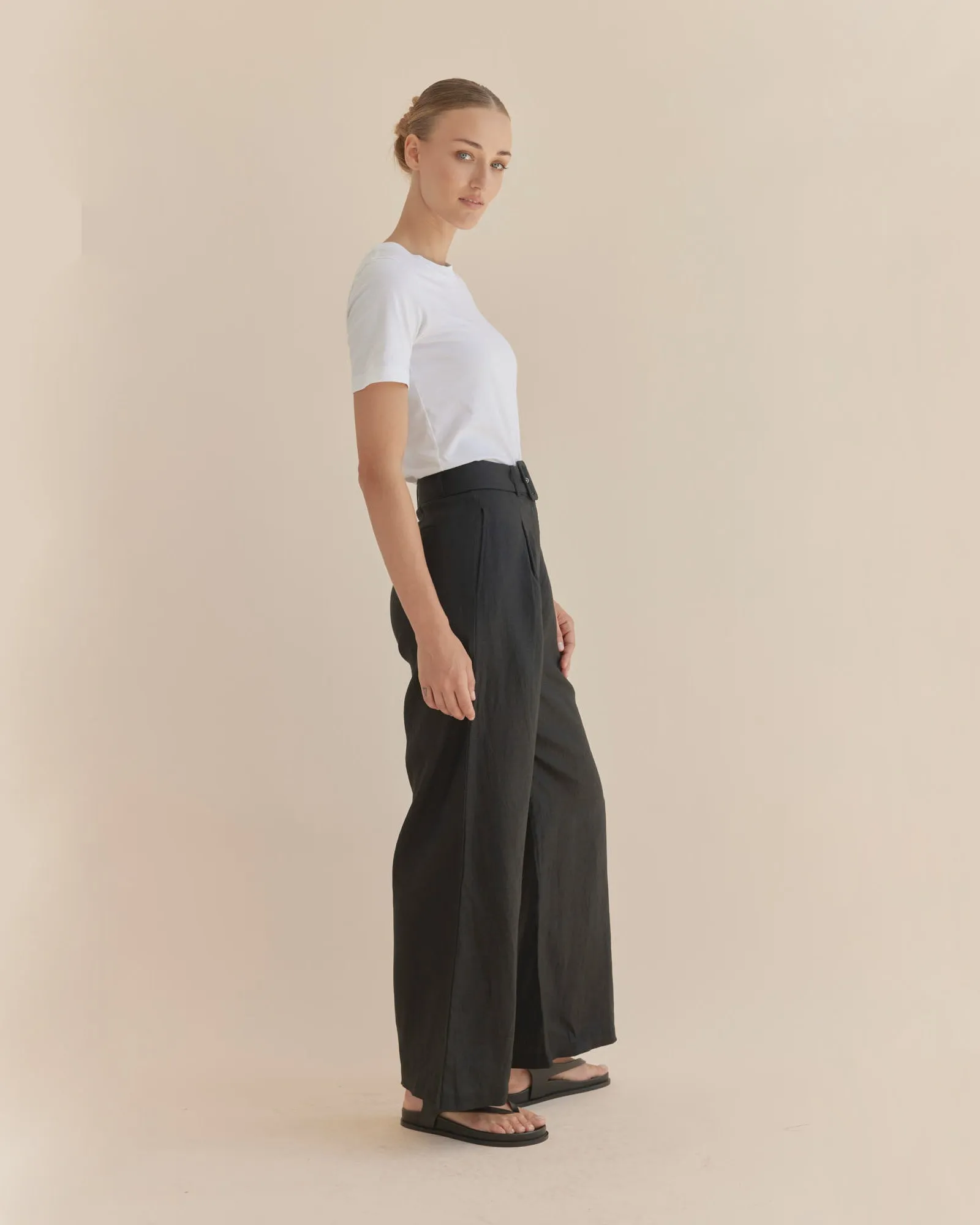 Katrina Linen Pant - Black