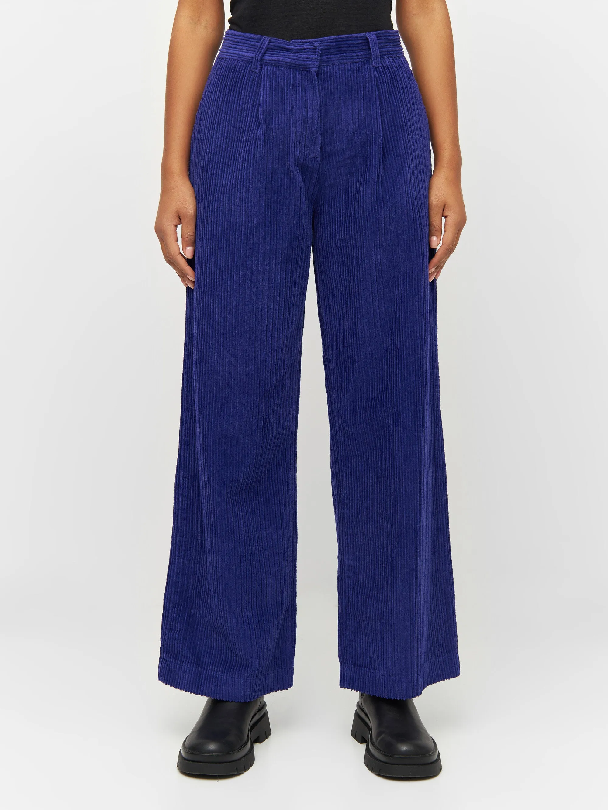 POSEY wide high-rise irregular corduroy pants - Deep Purple