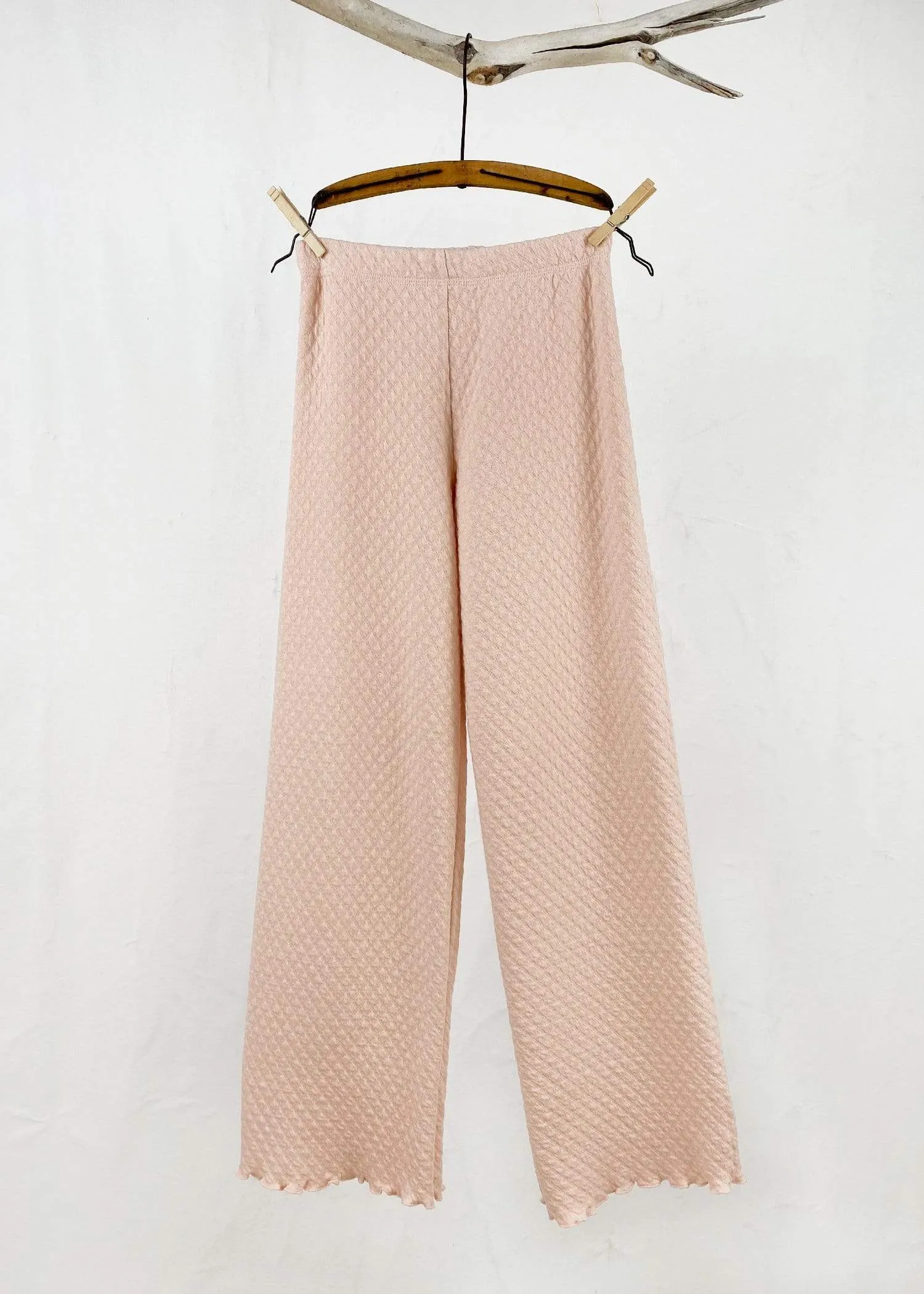 Pretty Pink Quilted Waffle Full Length Energy Pant