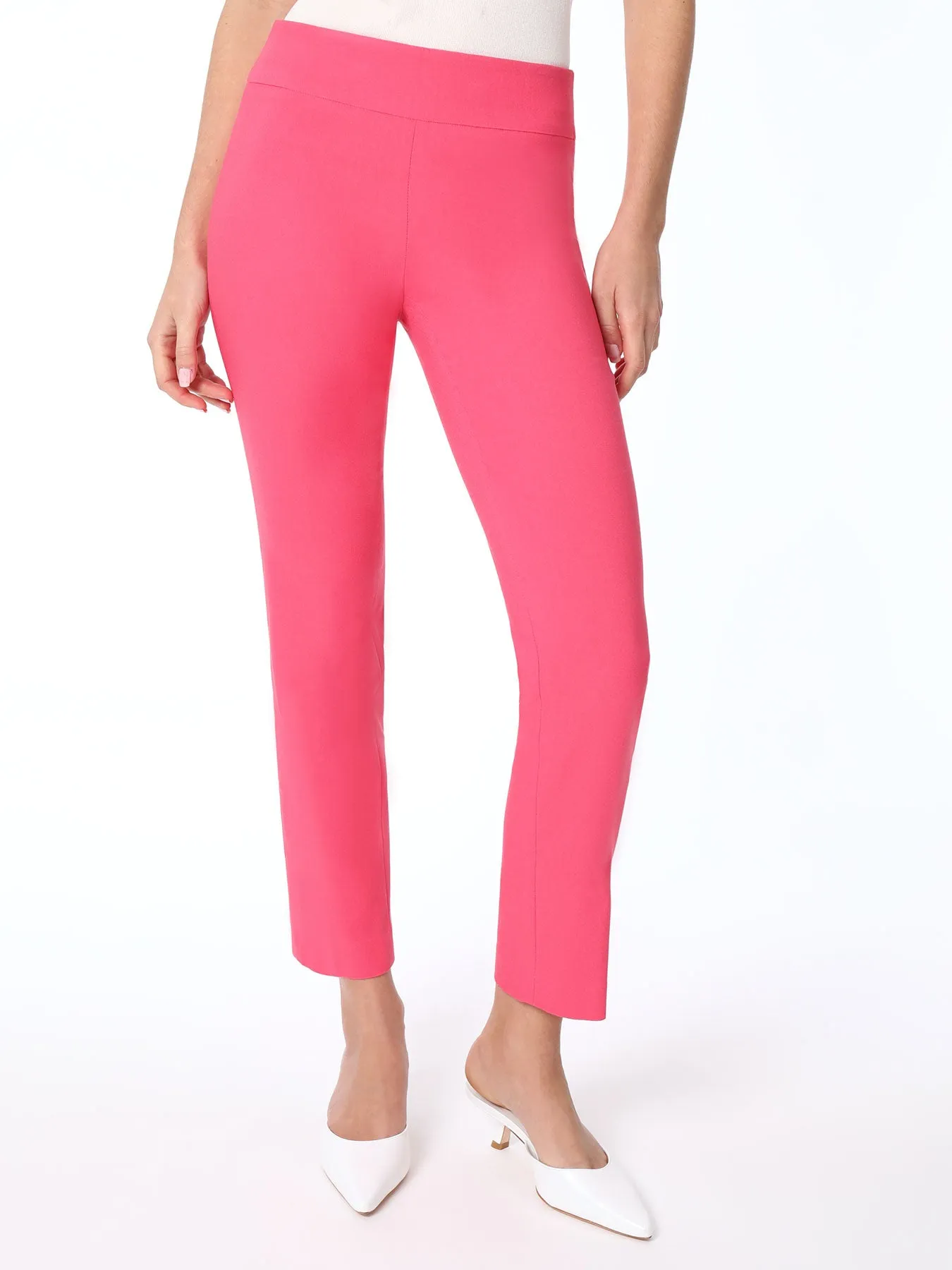 Solid Stretch Pull-On Straight Leg Pant