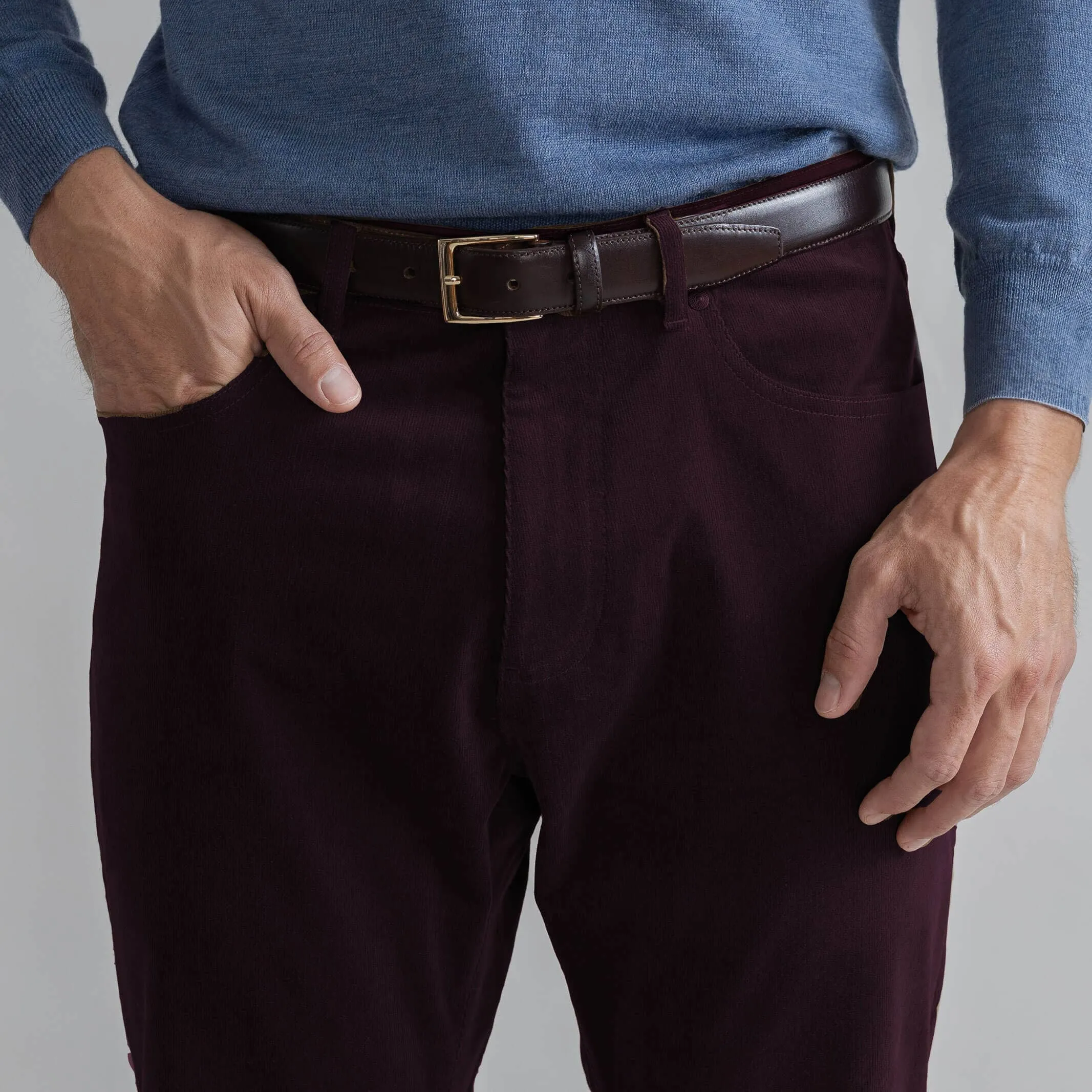 The Oxblood Corduroy Franklin 5 Pocket Custom Pant