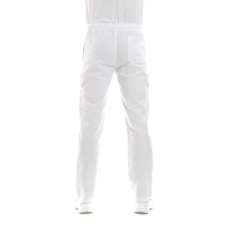 White Kitchen Pants with Side Pockets - MANELLI