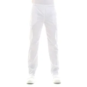 White Kitchen Pants with Side Pockets - MANELLI