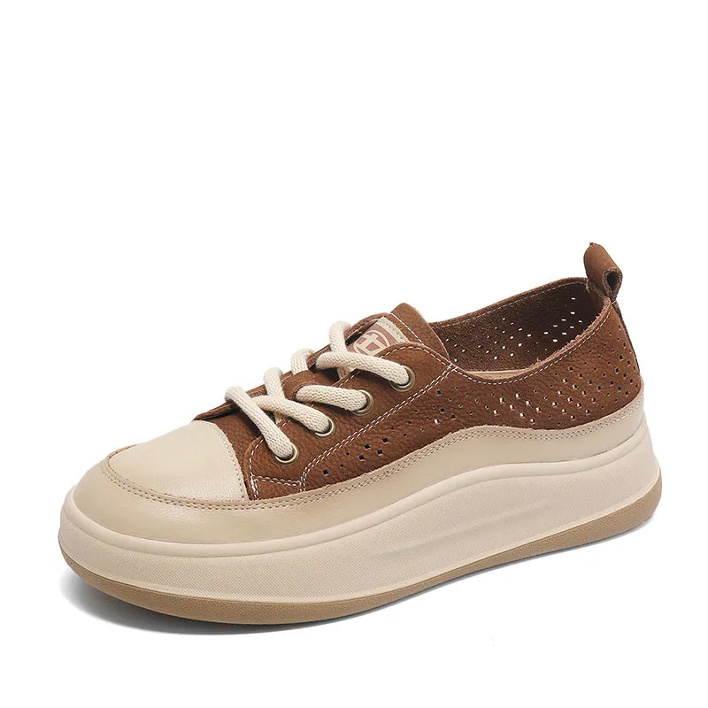 Women Breathable Soft Hollow Leather Casual Shoes