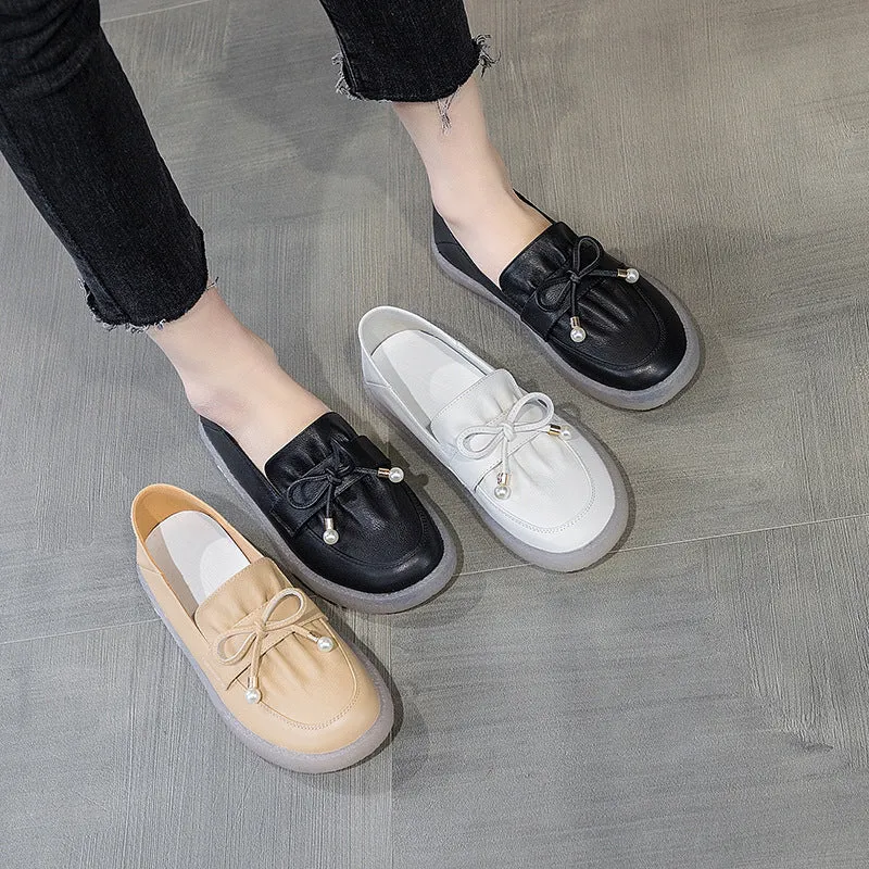 Women Casual Soft Leather Flats Shoes