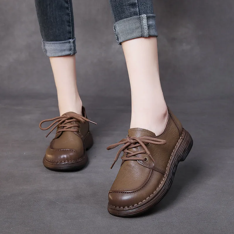 Women Handmade Soft Leather Retro Casual Shoes