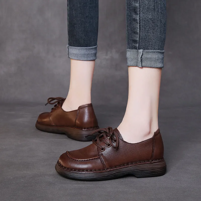 Women Handmade Soft Leather Retro Casual Shoes